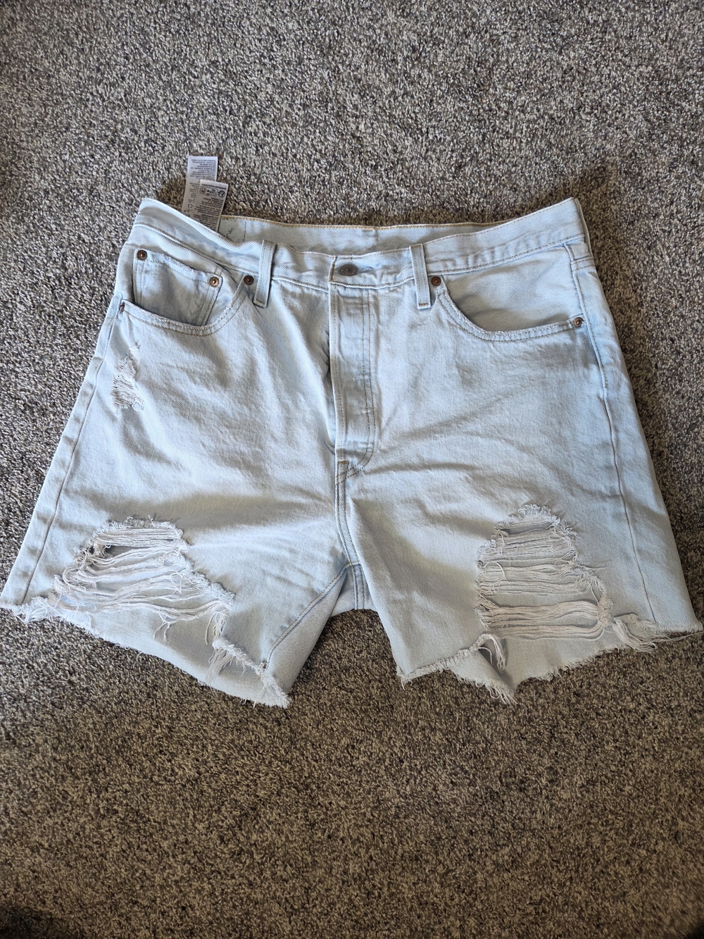 Levi's Light Blue Distressed Women's Denim Shorts